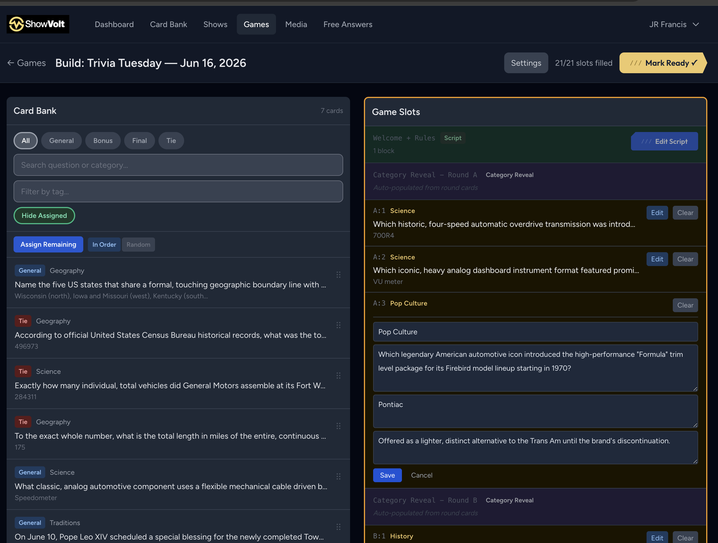ShowVolt Game Builder