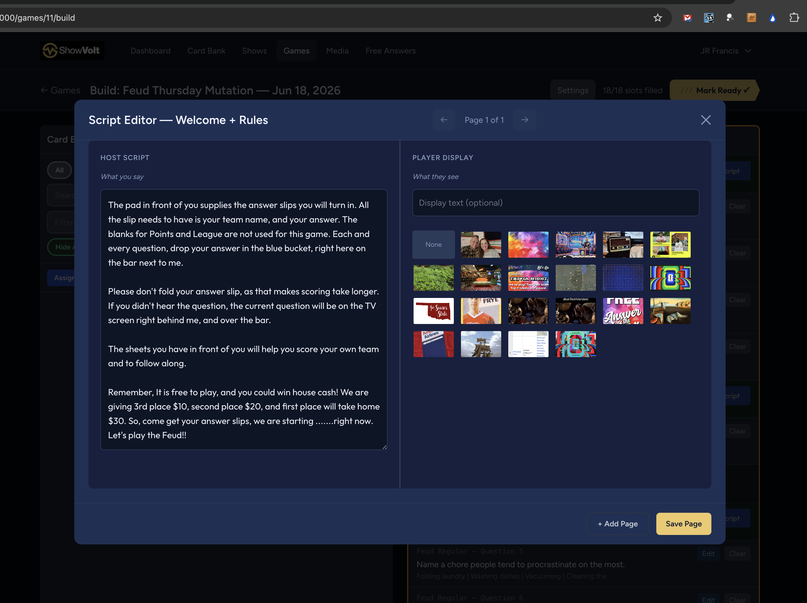 ShowVolt Script Editor